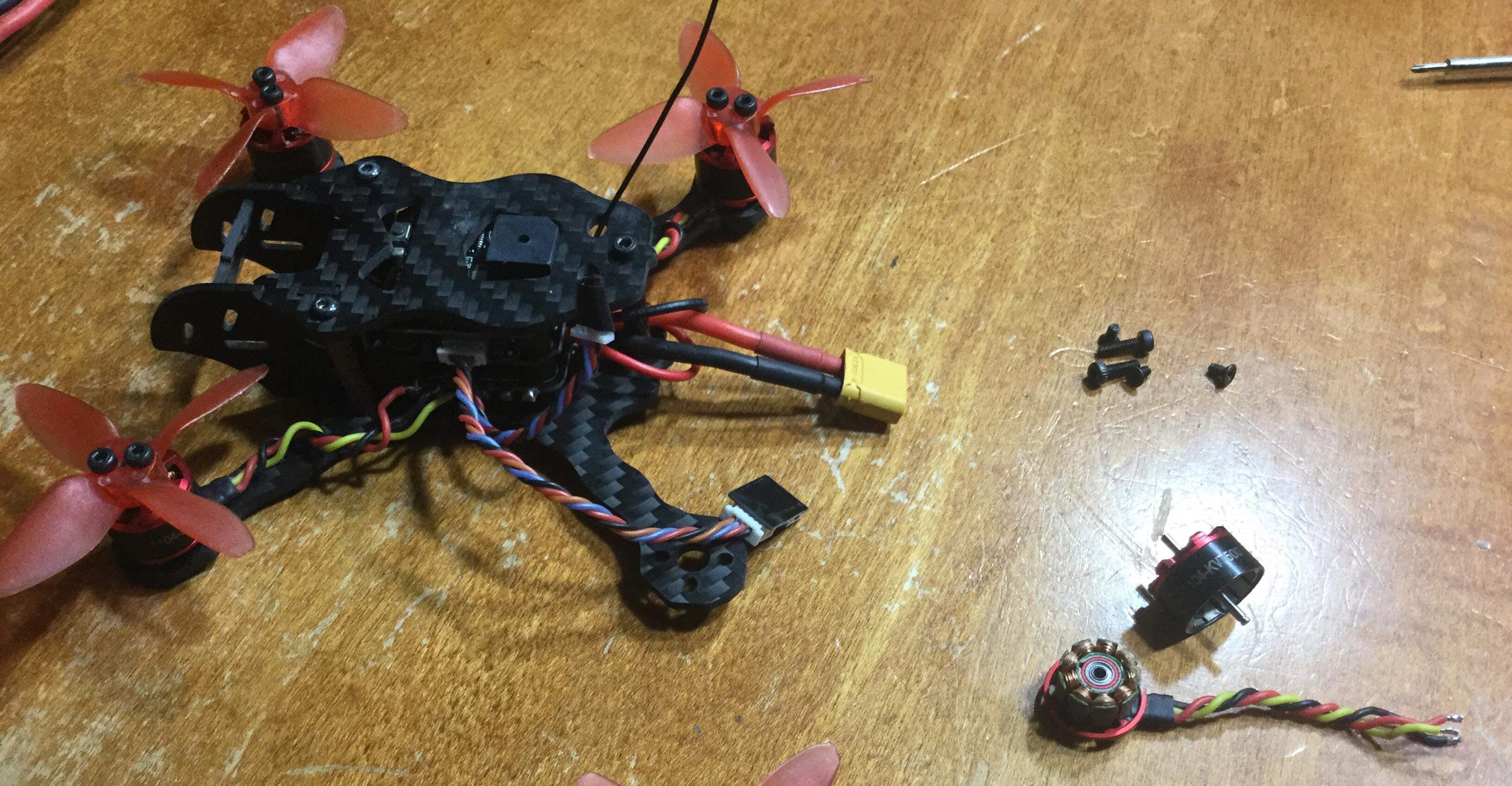 2-inch drone with a missing motor
