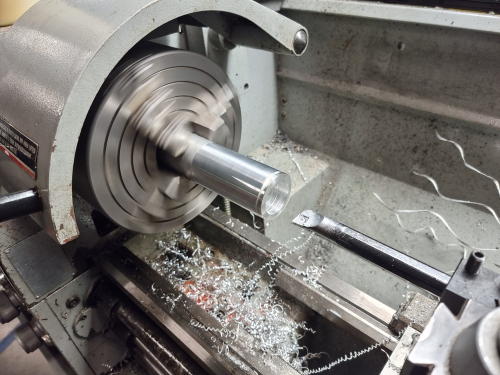 finishing the inner face with a boring bar