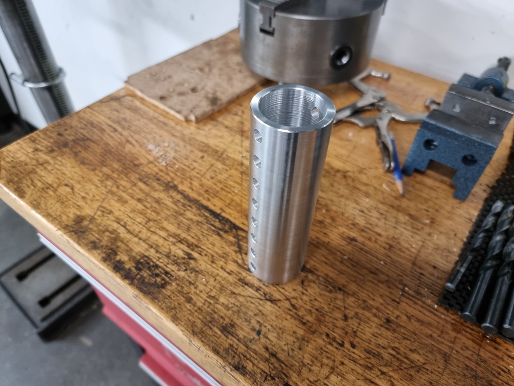 finished drilling the side holes
