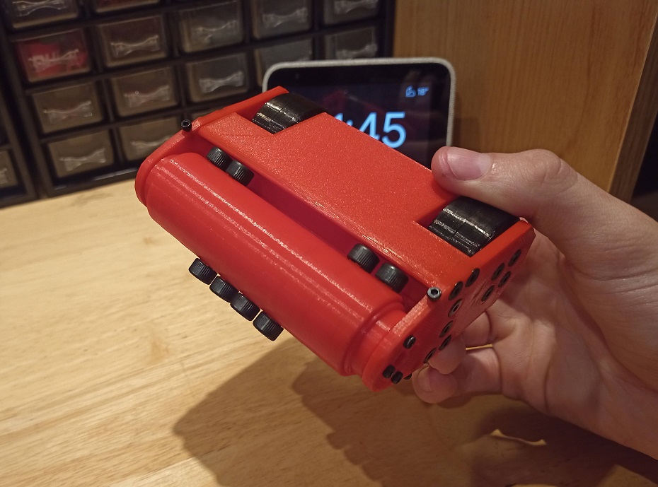 red scale replica of new robot