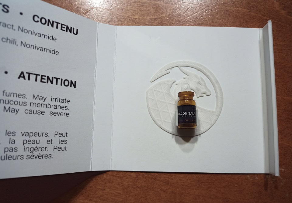 bottle inside paper cover, top view