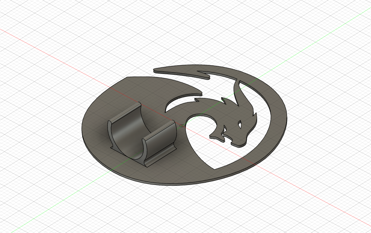 3D model of the logo with a bottle clip