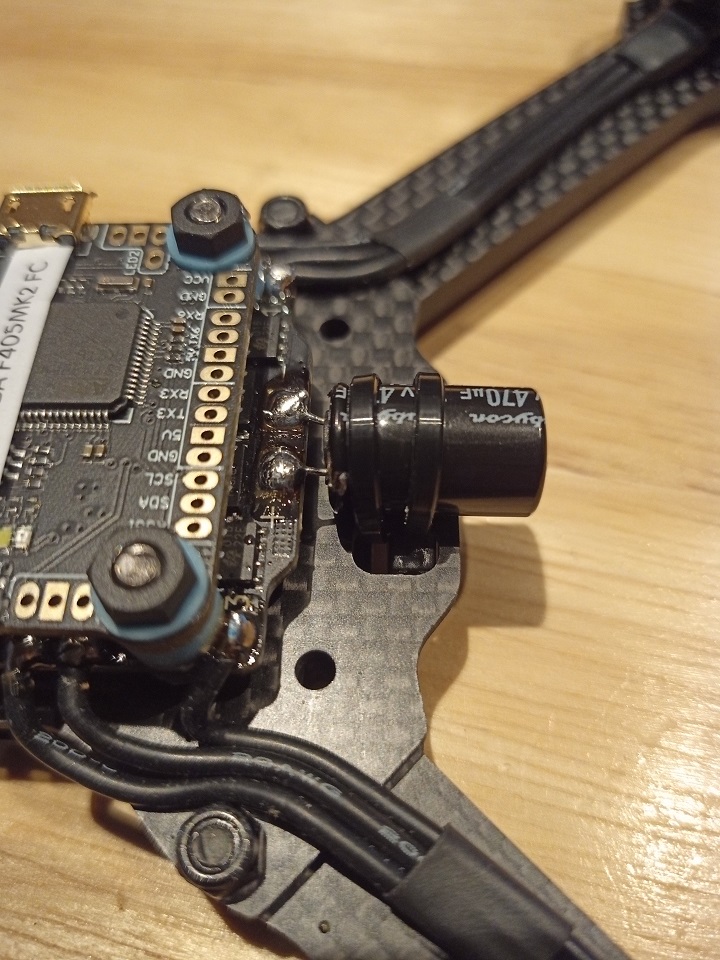 capacitor soldered on stack