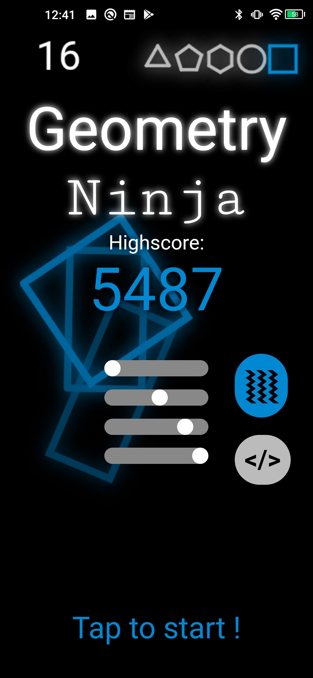 screenshot of the game geometry ninja