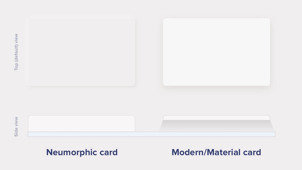 modern design and newmorphic design side to side