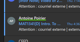professor name underlined in green