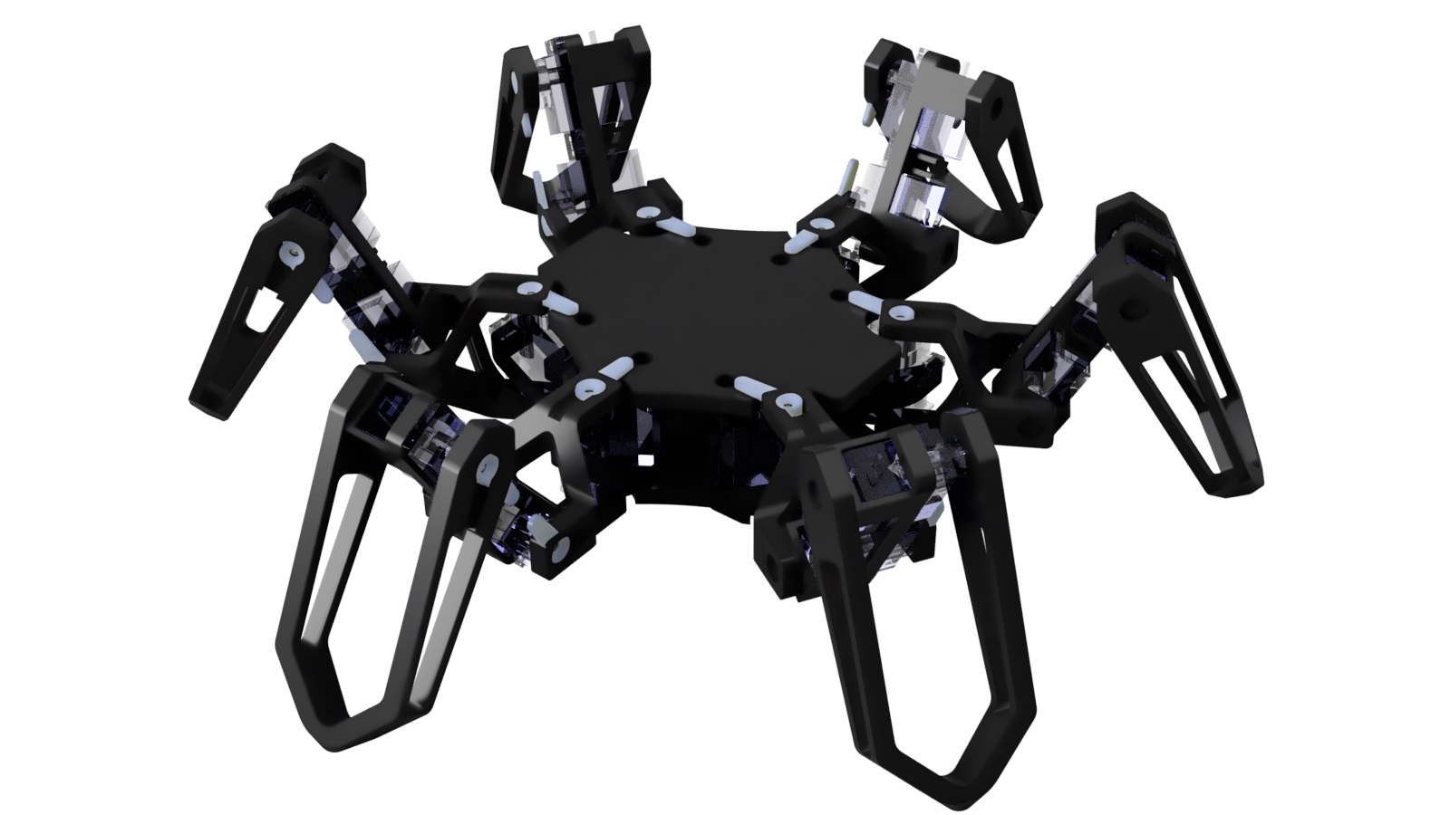 render of 3d printed hexapod spider robot