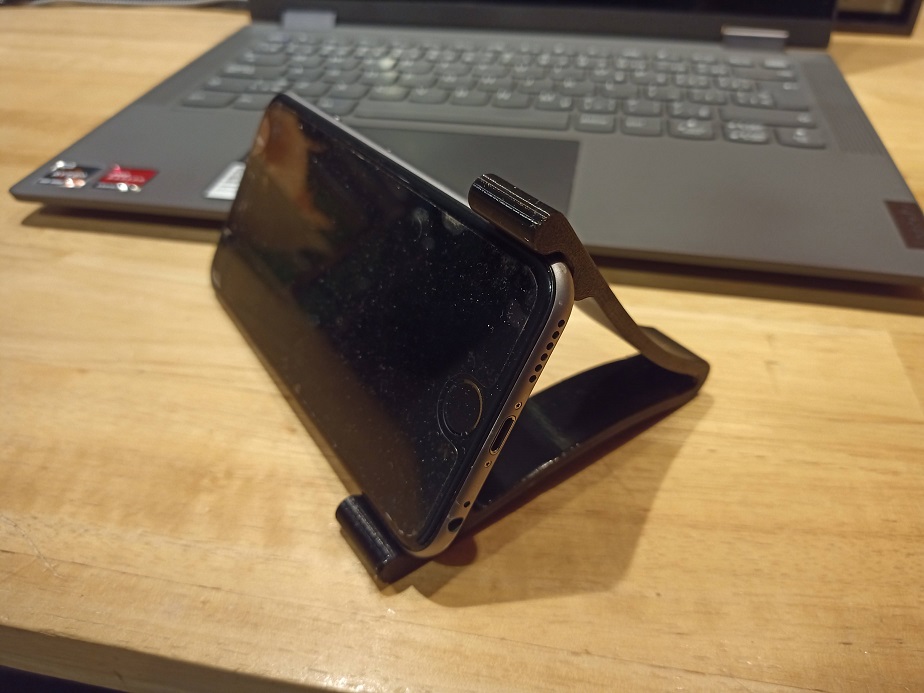 phone in tpu stand side view