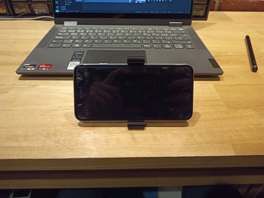 phone in tpu stand front view
