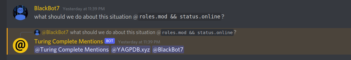 mentioning currently active moderators